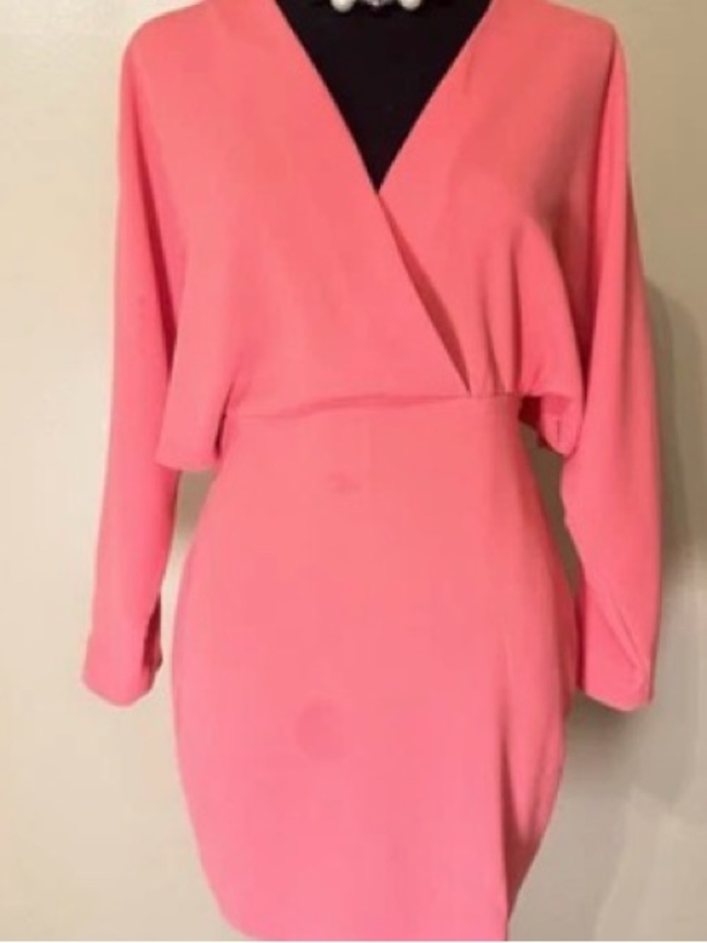 IRO Coral Pink V-Neck Wrap Mini Dress